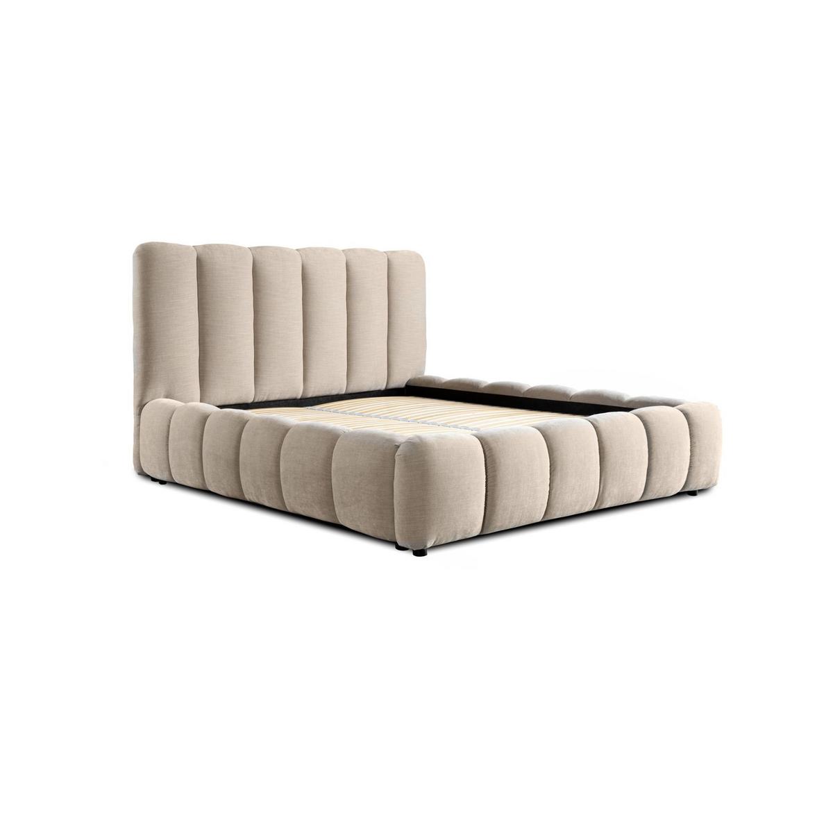 POLSTERBETT Doppelbett Heda In Stoff Boston - Champagner, Holzwerkstoff/Textil (140/200cm) - Fun Möbel
