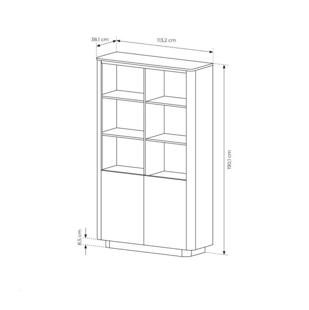 BÜCHERREGAL OMBRA 113,2x38,1x190,1 cm, Regal Eichefarben - Eichefarben, Holzwerkstoff (113.2/190.1/38.1cm) - MASSENO