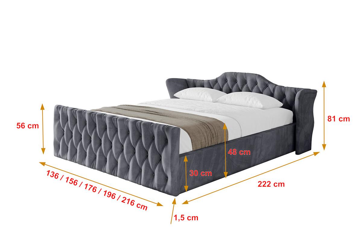 POLSTERBETT mit Bettkasten, Fußteil und Lattenrost, Boxbett ohne Matratze - ZORAN-Z-V1 120x200 Dunkelgrau - Dunkelgrau, Holzwerkstoff/Textil (120/200cm) - ALTDECOR