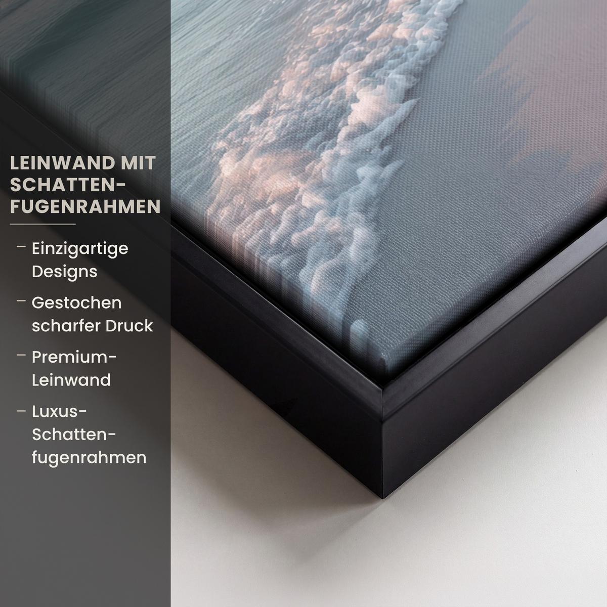LEINWAND Bilder mit Rahmen - Küstenlinie - Pastell - Wasser - 30x40 - Pastellblau, Textil (30/40cm) - MuchoWow