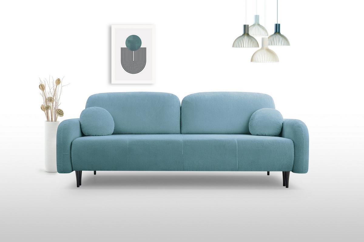 BETTSOFA VIVO Grün Geflochtener Stoff mit Schlaffunktion - Grün, Holz (230/95/102cm) - MASSENO