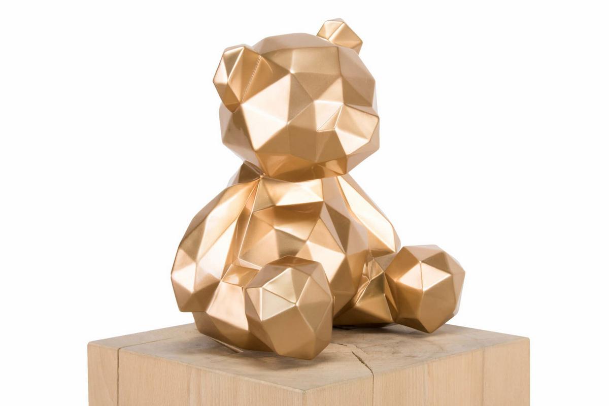 SKULPTUR Gold 30/28 cm - Goldfarben, Stein (2.5/28/23cm) - KUNSTLOFT