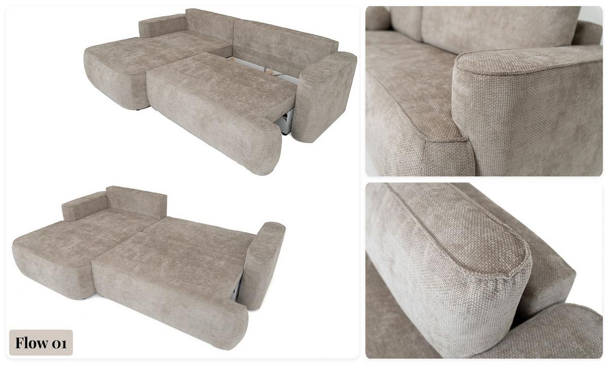 ECKSOFA Marion mit Schlaffunktion & Bettkasten in Chenille Graphit, Schwarz, Links 267/154/83 cm - Graphitfarben/Schwarz, Kunststoff/Textil (267/154cm) - WFL GROUP