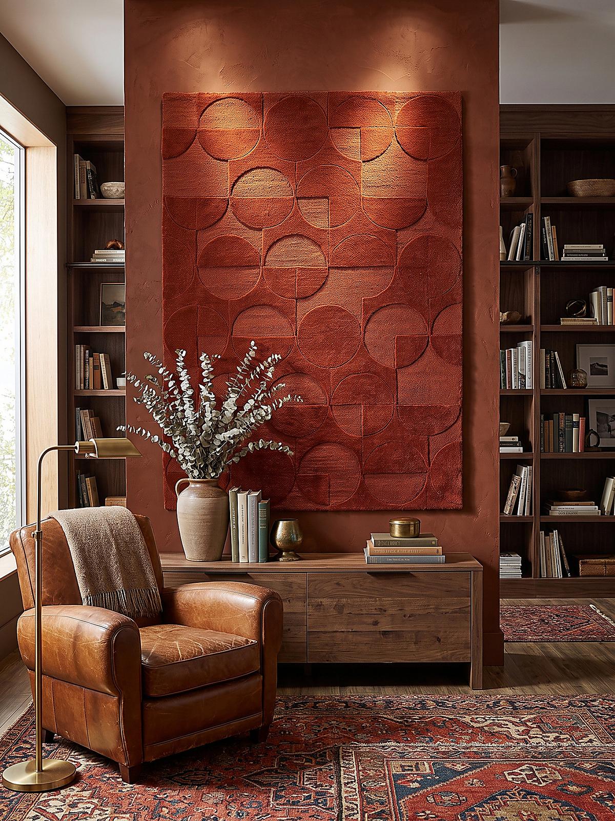 WOLLTEPPICH handgetuftet DEBEN, Kreis-Geometrie, Terrakotta, 160 x 230 cm - Orange, Textil (160/230cm) - KADIMA DESIGN
