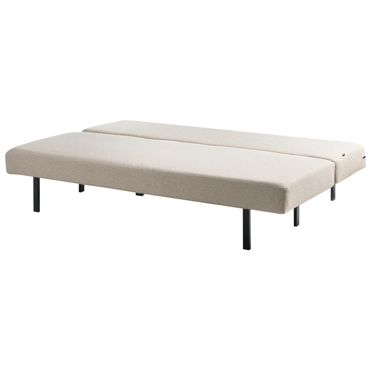 SCHLAFSOFA 3-Sitzer Stoff Beige Roykka - Beige, Textil (201/84/94cm) - Beliani