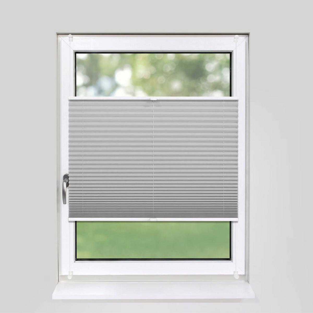 PLISSEE Basic 80 x 210cm Klemmfix ohne Bohren - Silberfarben, Textil (80/210cm) - Deco-Raum