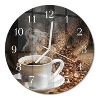 WANDUHR aus Glas Ø30 cm - Kaffee - Braun, Glas (30/30/0.4cm) - TULUP