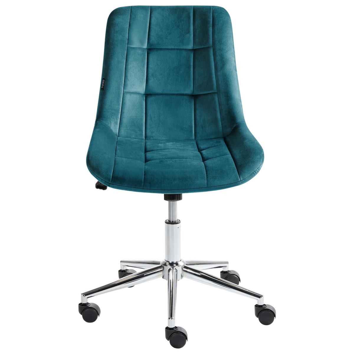 BÜROSTUHL Samtstoff Blaugrün Melrose - Jadegrün, Textil (60/82/60cm) - Beliani