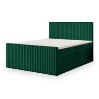 BOXBETT TERVAN 140x200 cm mit Matratze und Topper - Grün - Grün, Holz (140/200cm) - MASSENO