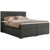 BOXBETT JASIR 120/200 - Dunkelgrau Kunstleder - H3 - Dunkelgrau, Holz/Textil (120/200cm) - MKS