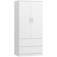 KLEIDERSCHRANK Spanplatte MDF Weiß - Weiß, Holzwerkstoff (55/177.5/80cm) - HOMCOM