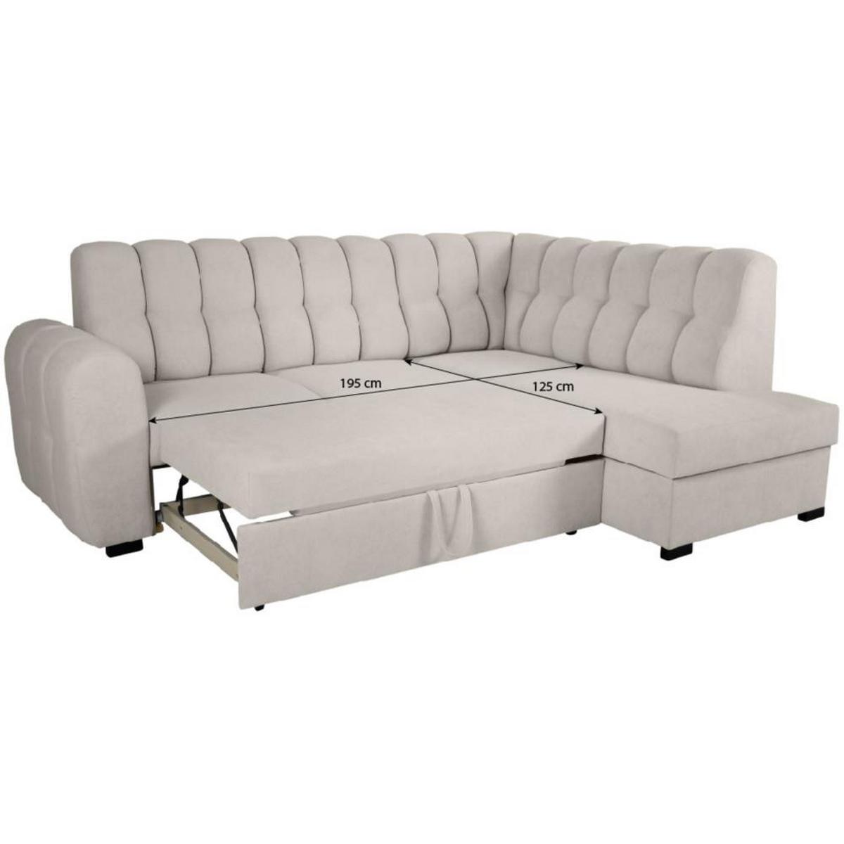 ECKSCHLAFSOFA Zoja rechts hellgrau - Hellgrau/Schwarz, Textil (261/193cm) - Beautysofa