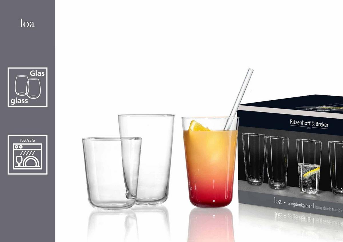 LONGDRINKBECHER Loa transparent 400 ml 6er Set - Transparent, Glas (0.4L) - Ritzenhoff Breker