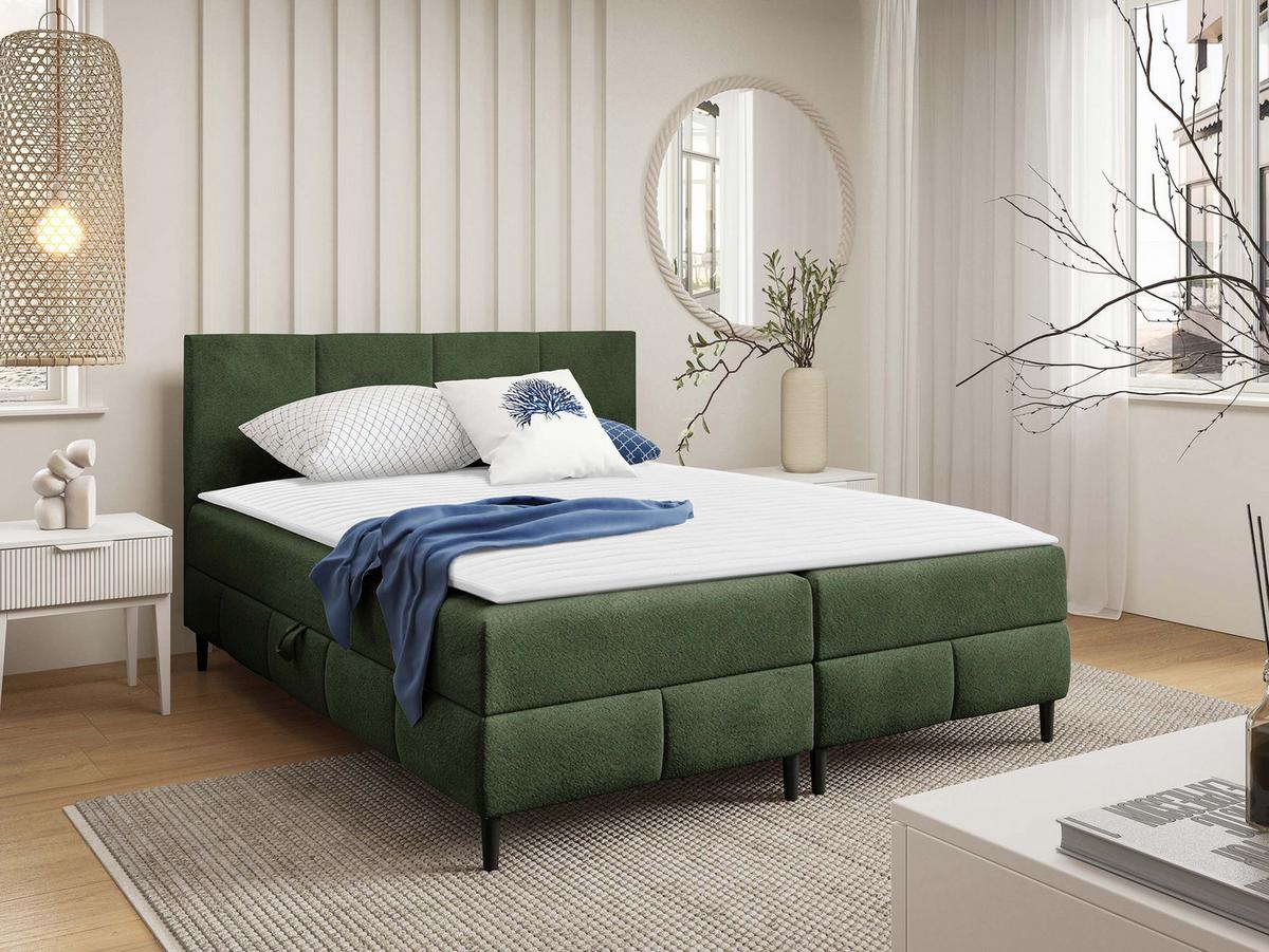 BOXBETT Box Best 2 - H3 - Schwarz/Grün, Holz/Holzwerkstoff (160/200cm) - MIRJAN24