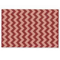 FUSSMATTE Zickzack - Streifen - Muster - Rot Schmutzfänger 90x60 cm - Bordeaux, Kunststoff (90/0.4cm) - MuchoWow