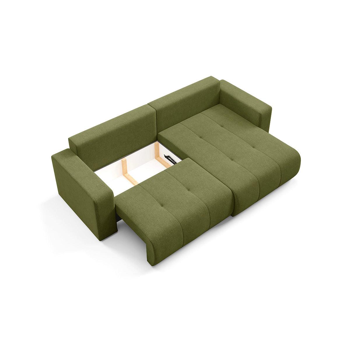 ECKSOFA Giulia 3 Sitzplätze Grün - Grün, Holz (244/149cm) - Petits-meubles
