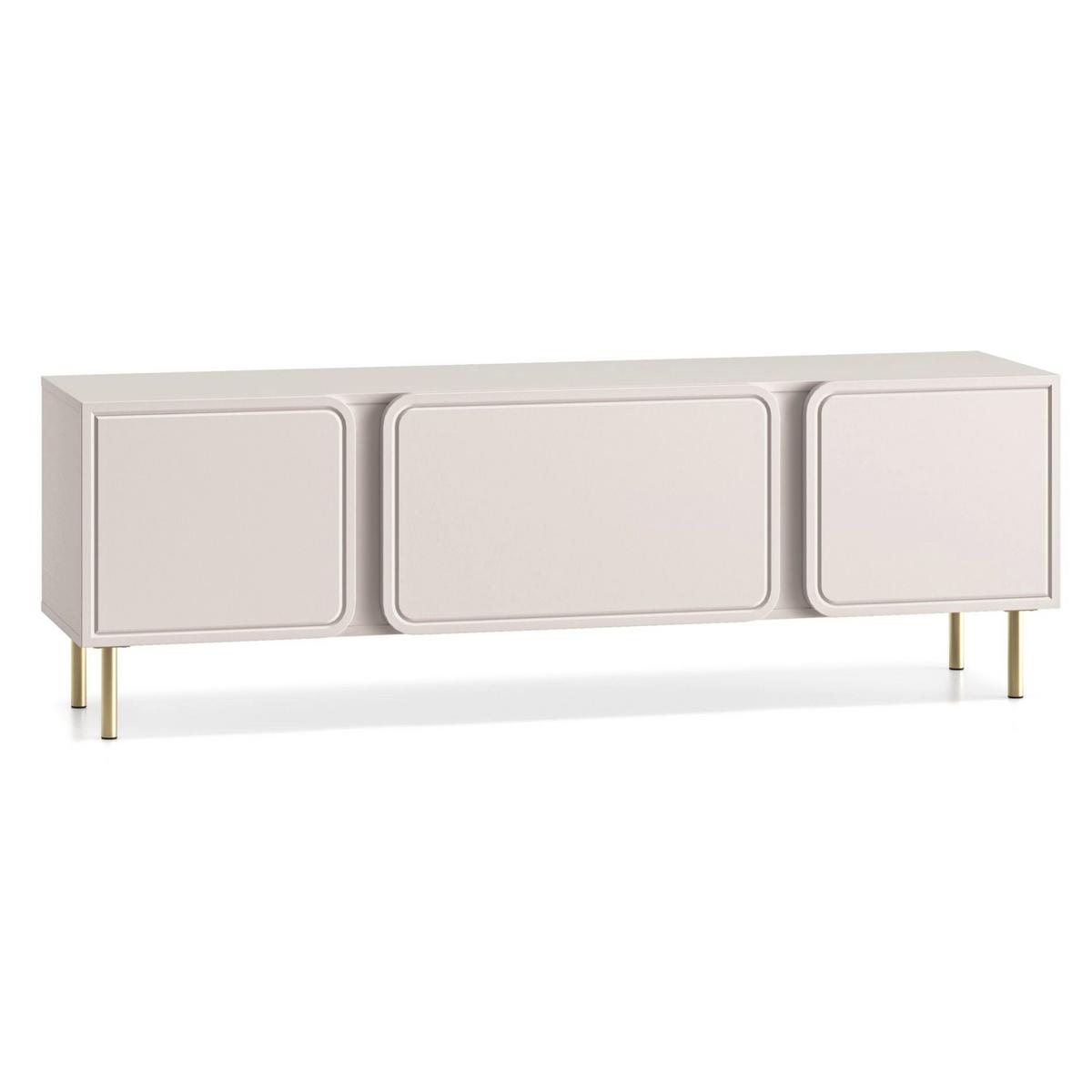 TV-LOWBOARD Loppa Kaschmirbeige 160 cm - Beige/Goldfarben, Holzwerkstoff (160/53/40cm) - Selsey