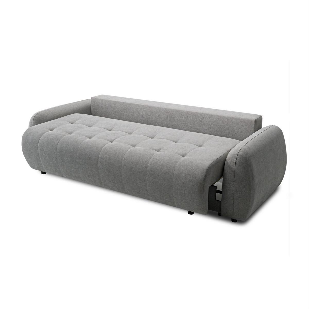 SOFA OMEGA Zweisitzer mit Schlaffunktion, Rosa 15 - Dunkelgrau, Textil (252/92/105cm) - Lookway