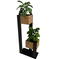 BLUMENSTÄNDER Duo 2 - Nussbaumfarben, Holzwerkstoff (23/98/49cm) - RAUMHIRSCH FURNITURE