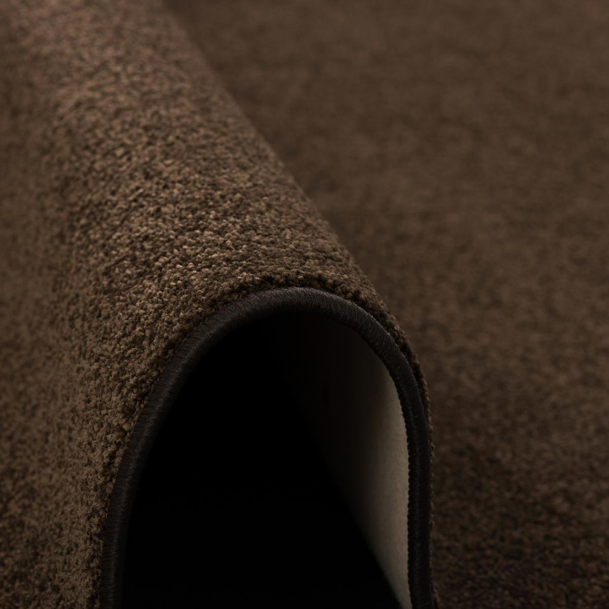 HOCHFLOR VELOURS LÄUFER TEPPICH LUNA - Dunkelbraun, Textil (100/200cm) - Snapstyle