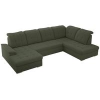 WOHNLANDSCHAFT MADRITO U - Grün Boucle - Rechts - Silberfarben/Grün, Textil/Metall (323/89/204cm) - MKS