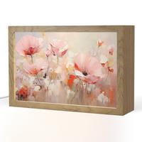 TISCHLEUCHTE Blumen - Aquarell - Rosa - Abstrakt - Kunst 30x20 cm - Anthrazit, Holzwerkstoff (8/30/20cm) - OnlyWow