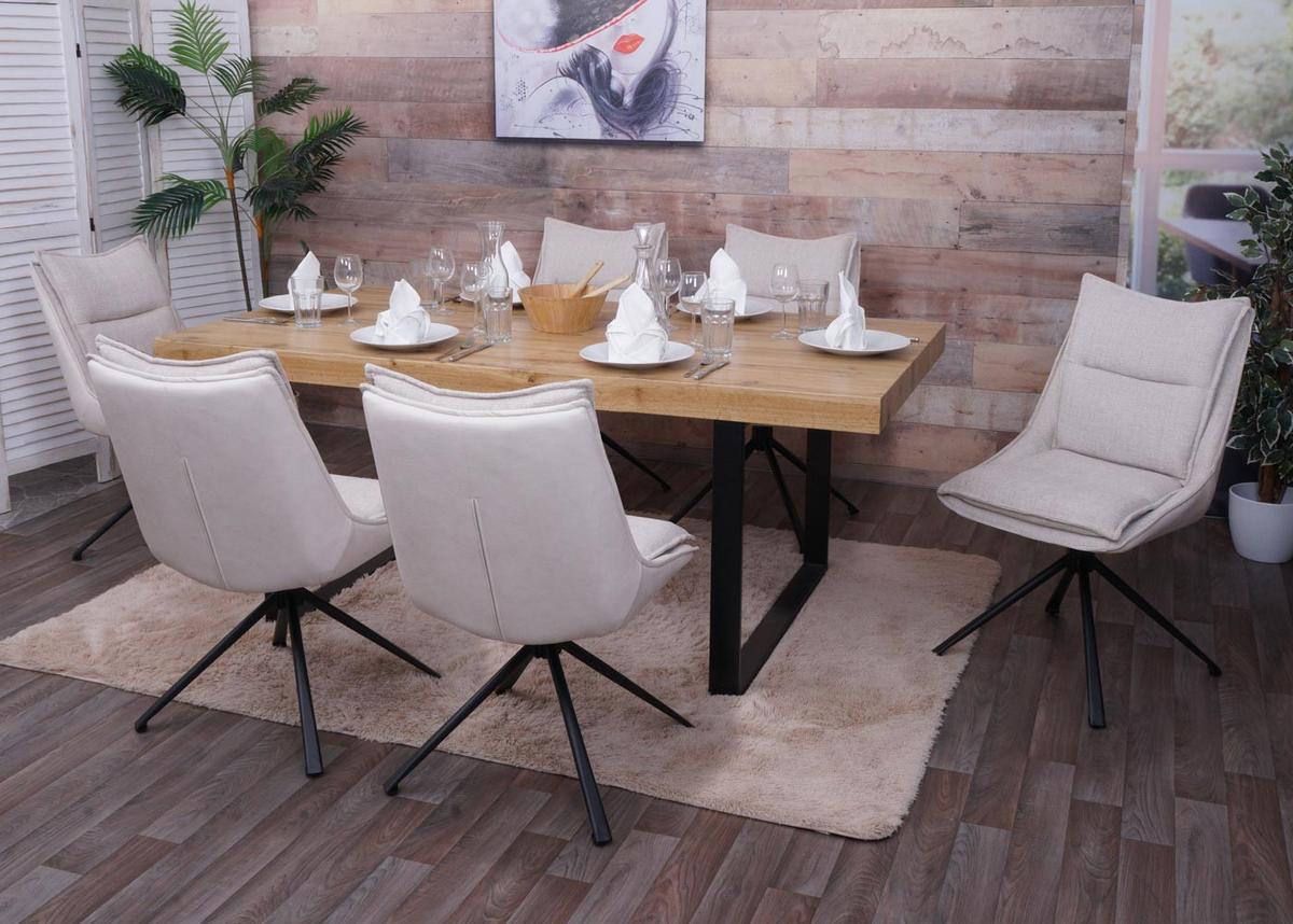 ESSZIMMERSTUHL Cremeweiß 6er-Set - Beige/Weiß, Textil (52/92/52cm) - MCW