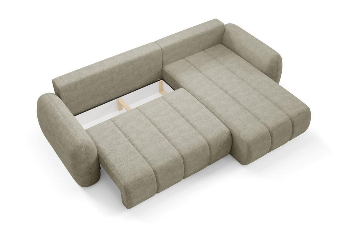 ECKSOFA Caria Mit Schlaffunktion - Creme, Holzwerkstoff/Textil (304/190cm) - Fun Möbel