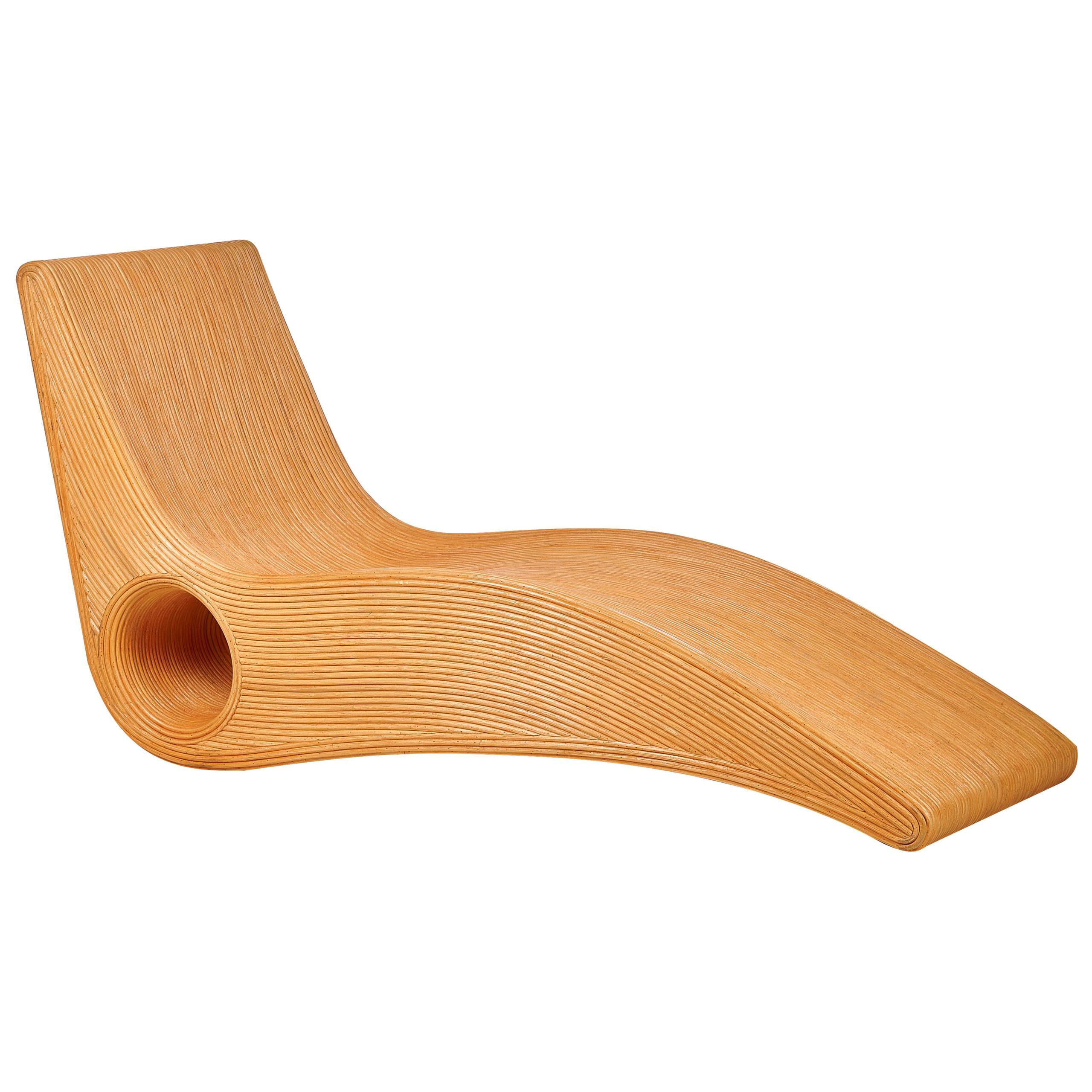GARTENLIEGE Heller Holzfarbton Airole - Hellbraun, Naturmaterialien (68/95/186cm) - Beliani