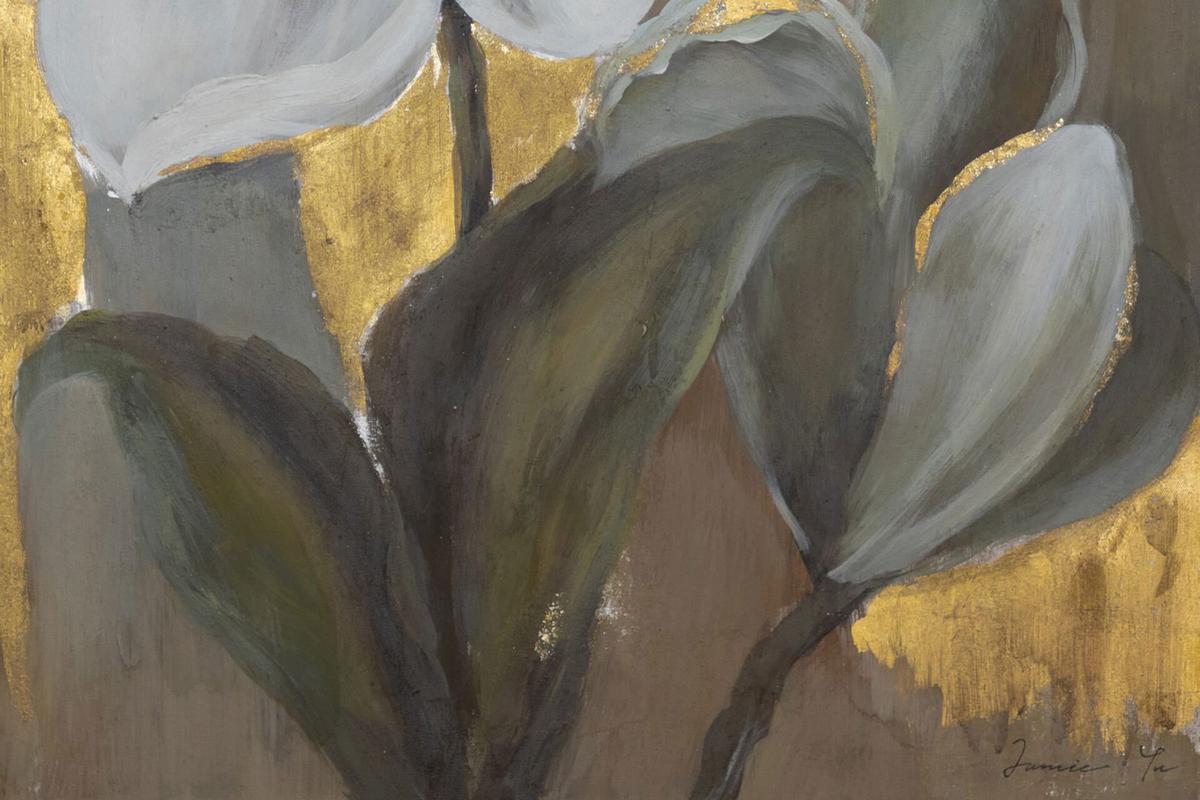 ACRYLBILD HANDGEMALT 72/102 cm - Beige/Weiß, Textil (72/102cm) - KUNSTLOFT