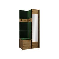 GARDEROBEN-SET Orion XXV - Eiche Artisan/Grün, Holzwerkstoff/Kunststoff (82/186/46cm) - MIRJAN24