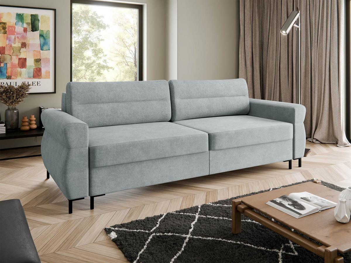 SCHLAFSOFA Berne - Hellgrau/Schwarz, Holz/Kunststoff (238/92/95cm) - MIRJAN24
