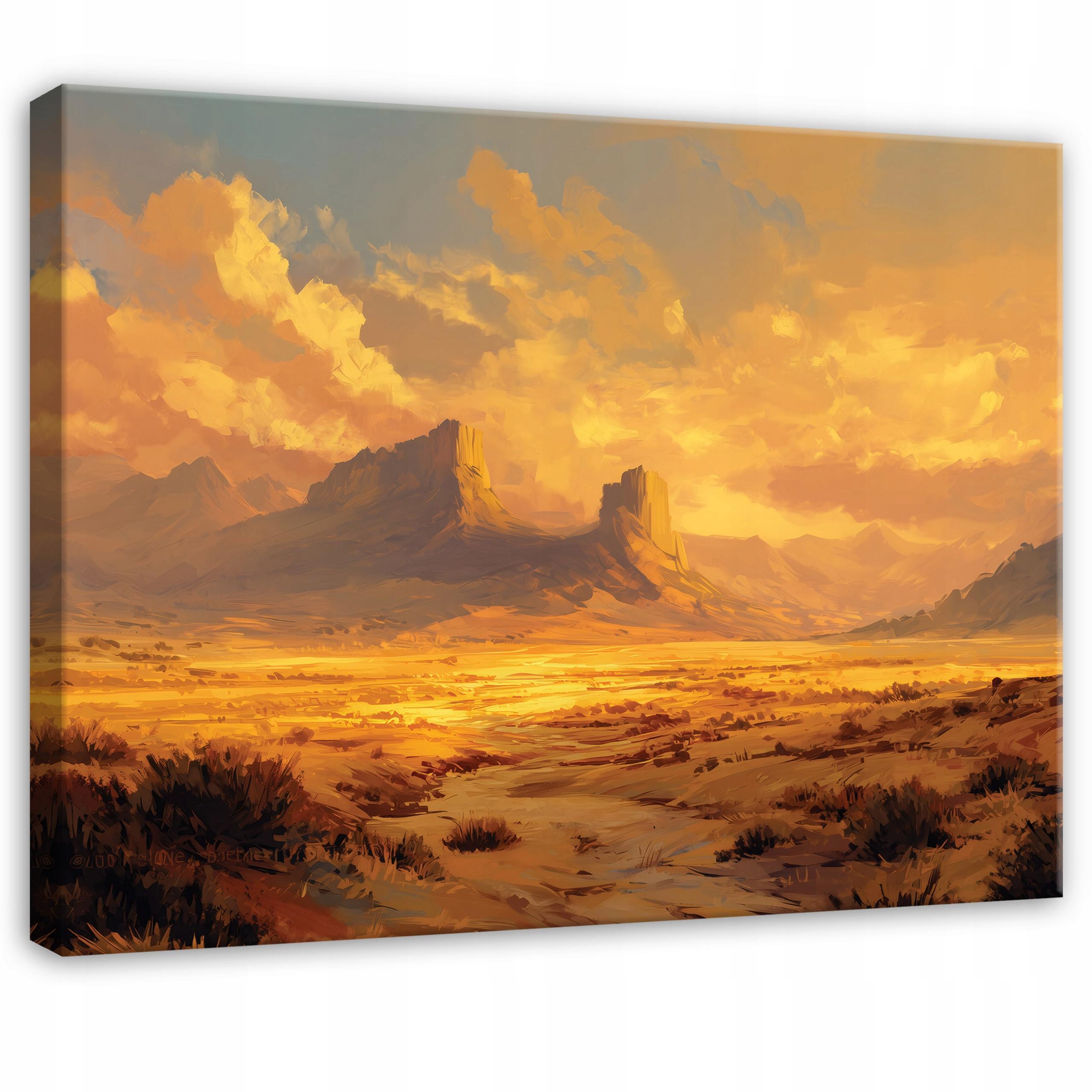 LEINWANDBILD Landschaft Wüste Orange 100x70 cm - Multicolor, Holzwerkstoff (100/70cm) - Wallarena