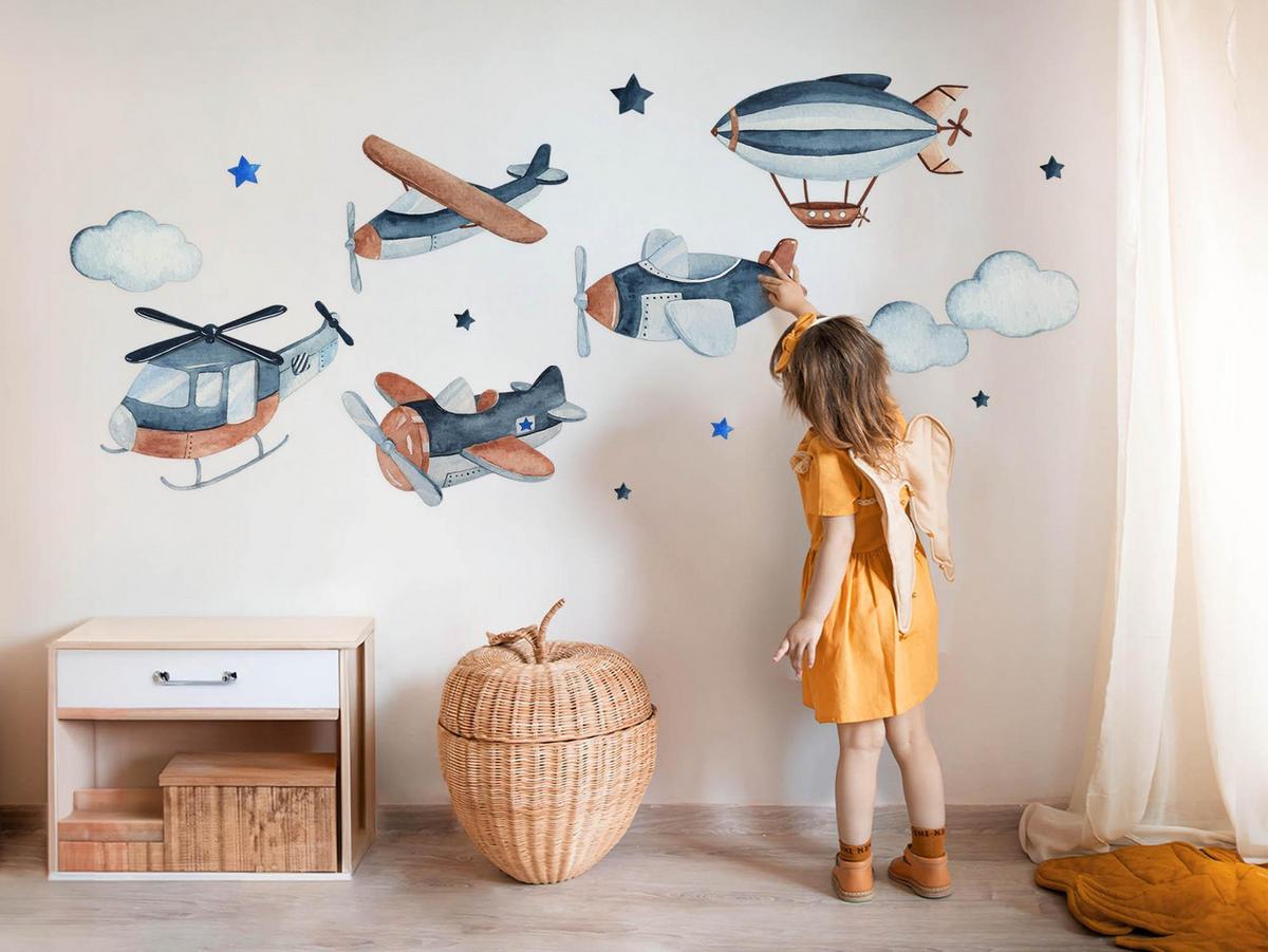 WANDAUFKLEBER 60x85cm - Lufttransport - Multicolor, Kunststoff (60/85/0.1cm) - Wallfluent