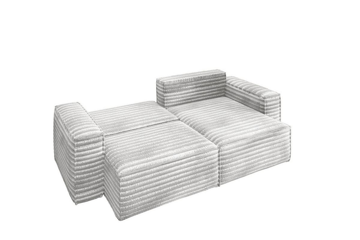 ECKSOFA Schlafsofa Madlen - Hellgrau, Holzwerkstoff/Textil (248/140cm) - Fun Möbel
