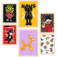 POSTER Set Mit 6 Der Humor Ikonischer Charaktere A3 & A4 Rahmen Aus Hellem Holz - Beige, Papier (29/3cm) - Nacnic
