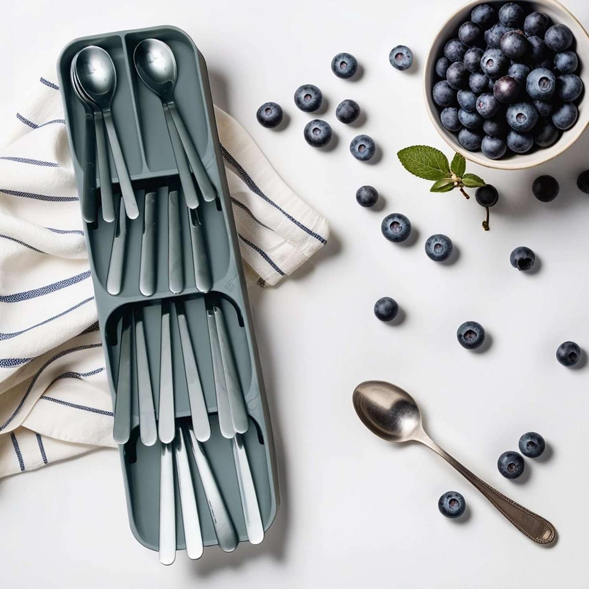 BESTECKKASTEN - Grau, Kunststoff (11/5.5/40cm) - Intirilife