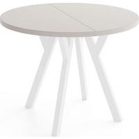 ESSTISCH Vero rund ausziehbar verlängerbar, Kaschmir 80-130/80/77 cm - Kaschmir/Beige, Holz/Holzwerkstoff (80/130/77cm) - WFL GROUP