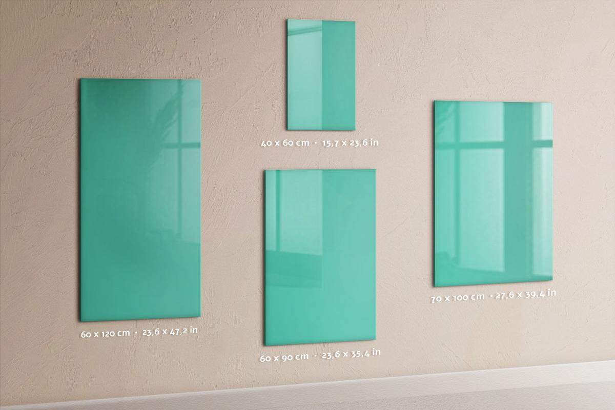 MAGNETTAFEL 60x120 Türkis schwarzer Marker - Türkis, Glas (60/0.4/120cm) - TULUP