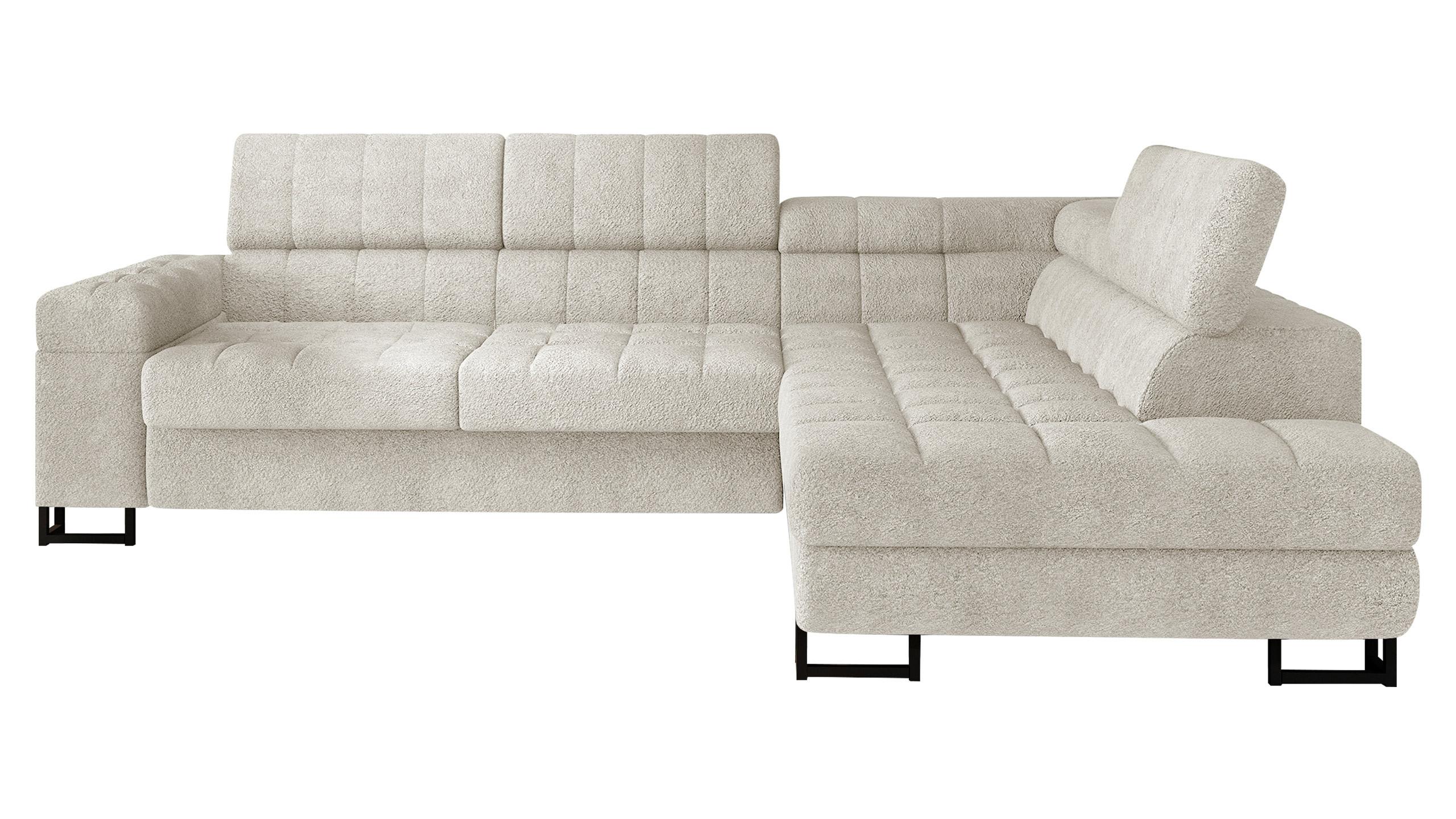 ECKSOFA Laris, Seite: Rechts - Creme/Schwarz, Holz/Textil (271/203cm) - MIRJAN24