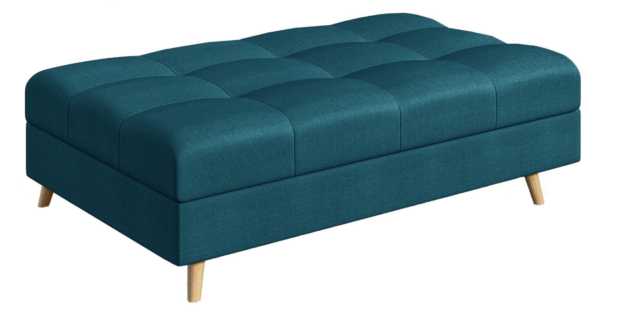 HOCKER Lorine Mikrofaser Blau - Blau, Textil (118/40/73cm) - S-Style Möbel