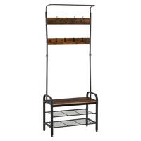 GARDEROBENSTÄNDER - Schwarz, Metall (34/185/72cm) - HOMCOM