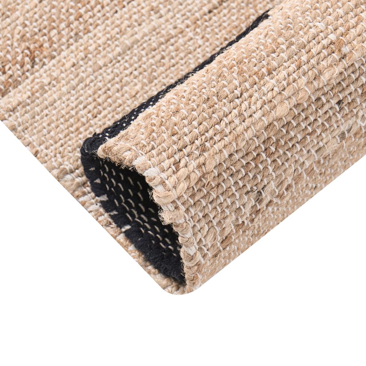 TEPPICH Schwarz/Beige 160/230 cm Jute Amravati - Beige, Textil (160/230cm) - Beliani