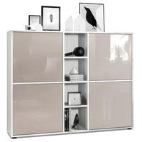 HIGHBOARD Cuba Türen in Sandgrau Hochglanz - Sandfarben, Holzwerkstoff (130.5/105.5/35.5cm) - Vladon