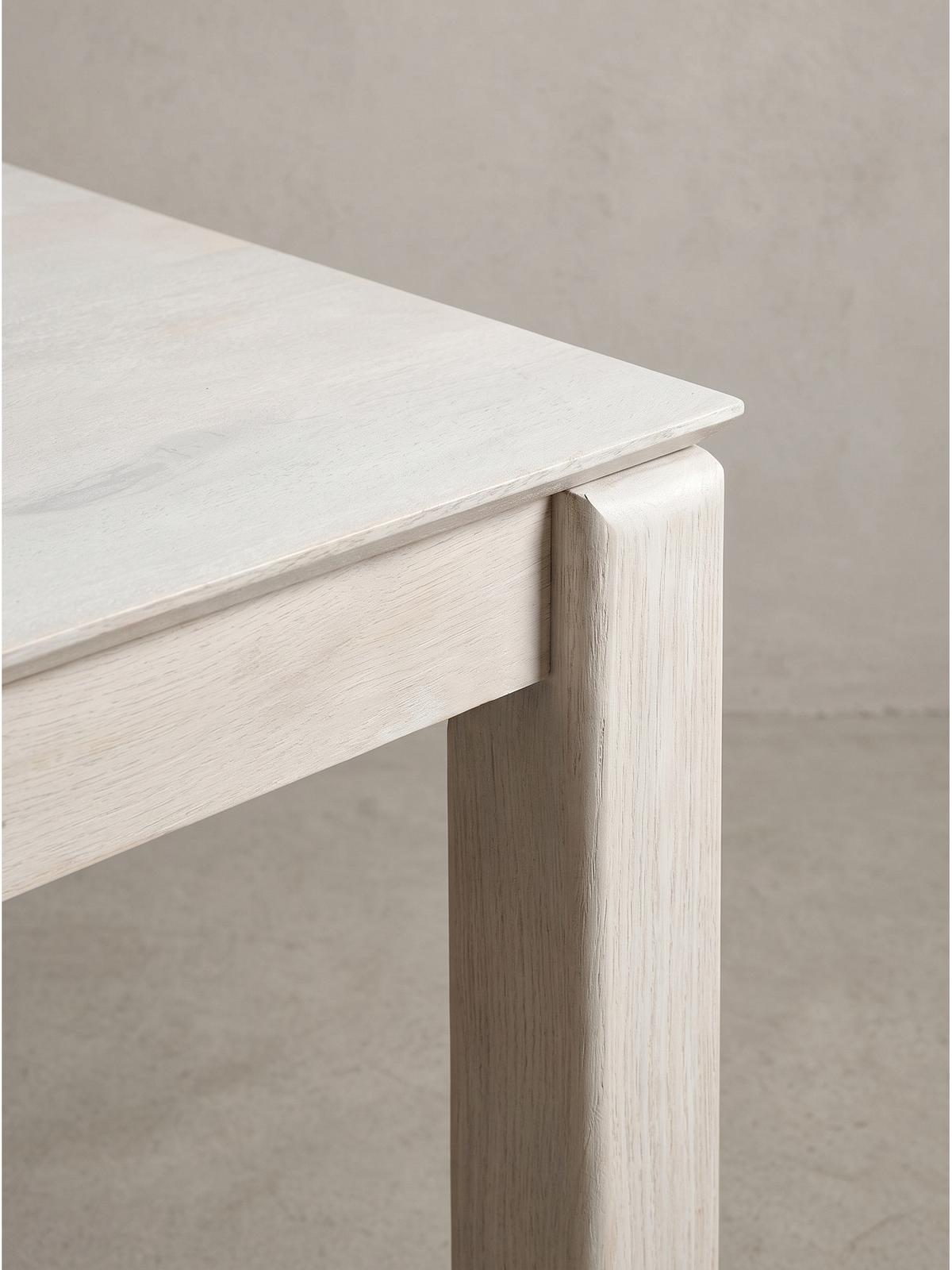 ESSTISCH CHARENTE, Mango Massivholz, Weiß-Mango, 80 x 80 x 75 cm - Weiß, Holz (80/80/75cm) - KADIMA DESIGN
