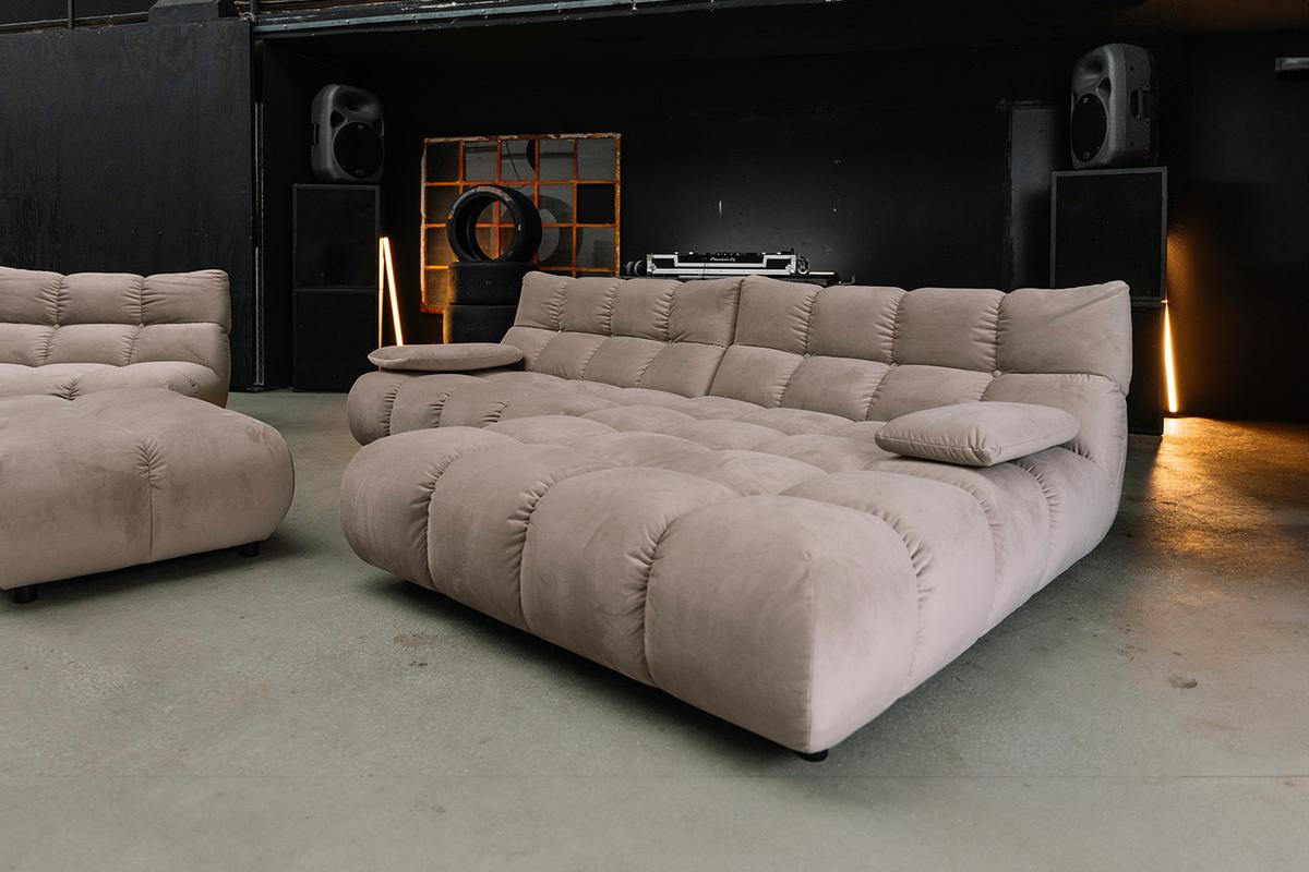 SITZGRUPPE VIVIEN 3ER SET Braun Velvet (1er-Set) - Braun, Kunststoff/Textil (510/85/359cm) - KAWOLA