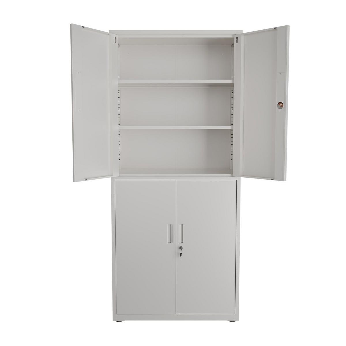 METALLSCHRANK 180/80/40 cm weiß abschließbar - Weiß, Metall (80/180/40cm) - Juskys