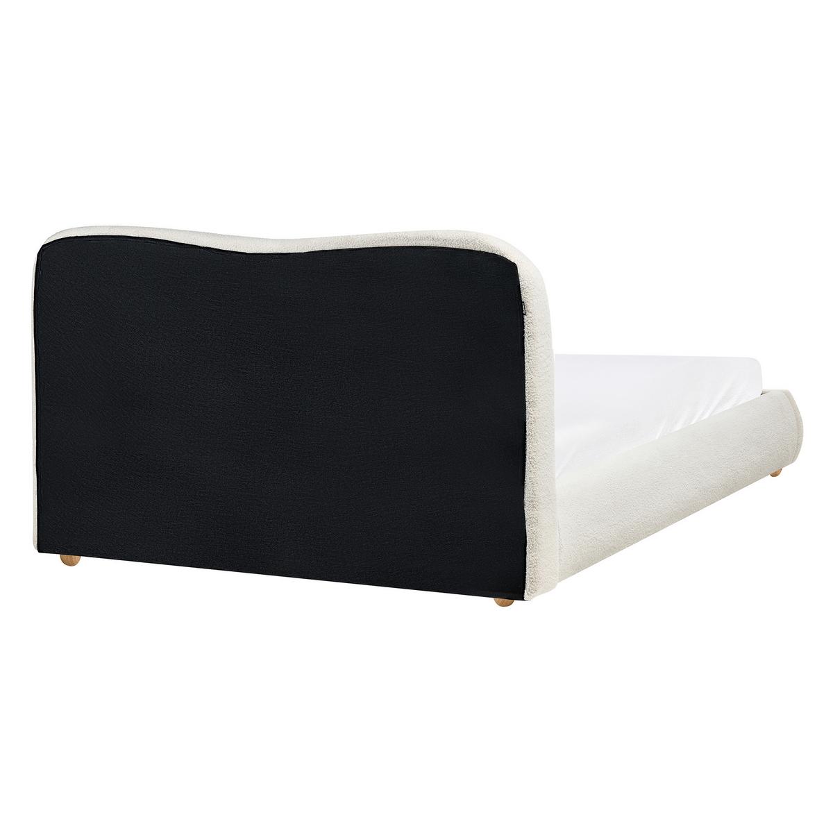 BETT mit Stauraum 140/200 cm Bouclé Cremeweiß Blagnac - Creme, Textil (140/200cm) - Beliani