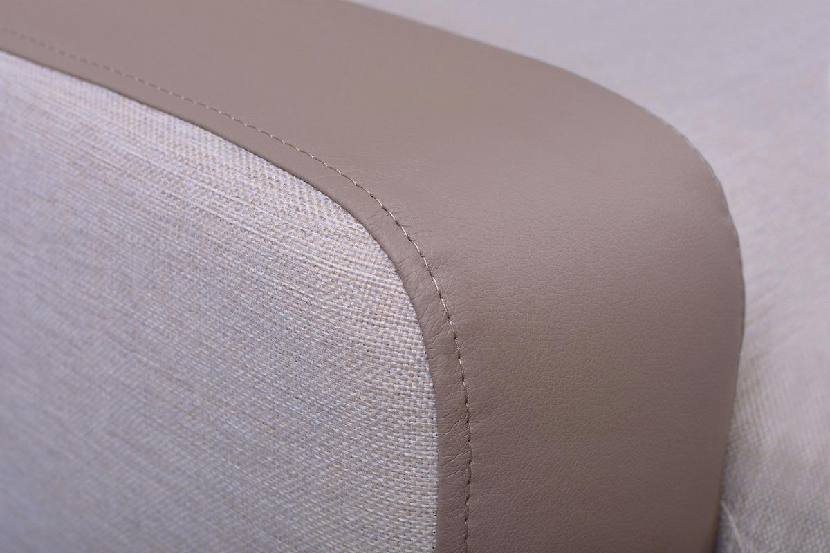 ECKSOFA MIRA Beige Geflochtener Stoff mit Schlaffunktion - Beige, Holz (263/184cm) - MASSENO