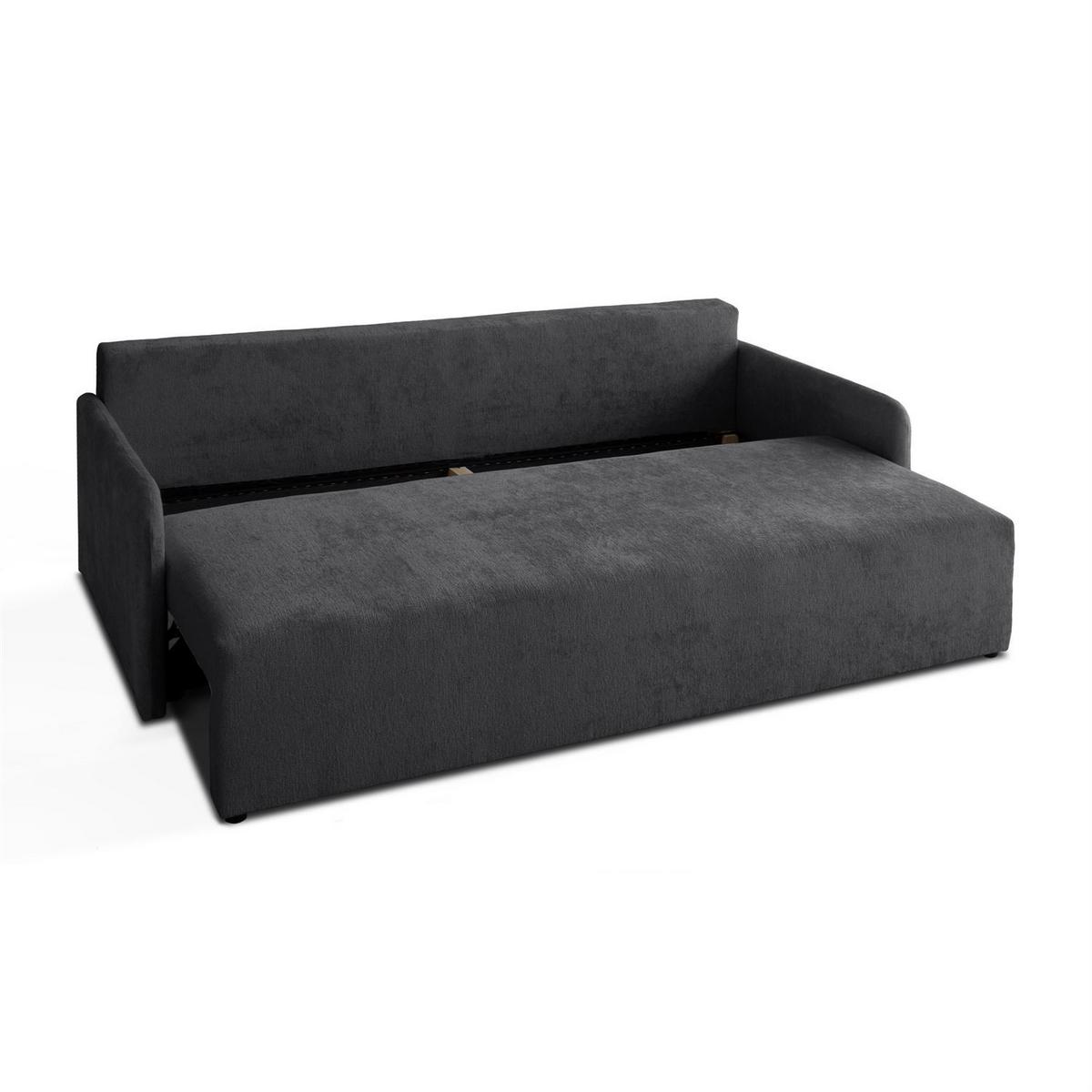 SOFA NUBO mit Schlaffunktion und Bettkasten Harmony 90 - Grau, Textil (205/91/86cm) - Lookway